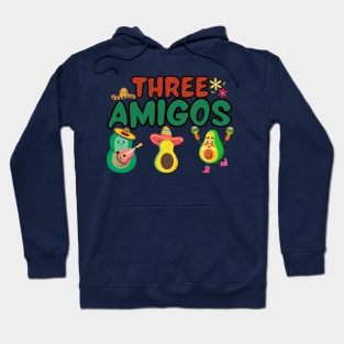 Tres Amigos Avocados Funny Cinco De Mayo Fiesta Mexican Hoodie